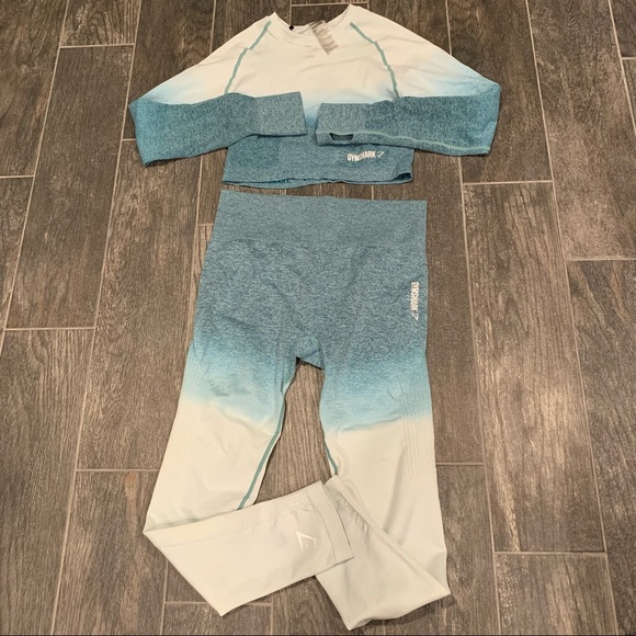 Gymshark Pants - Gymshark Blue Ombré Seamless Set